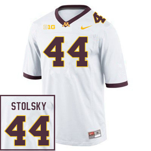 Men #44 Tyler Stolsky Minnesota Golden Gophers College Football Jerseys Sale-White